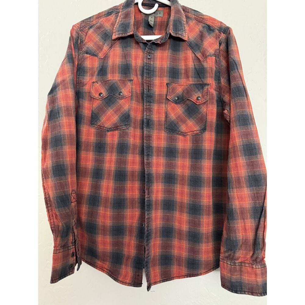 decree top mens plaid shirt Med